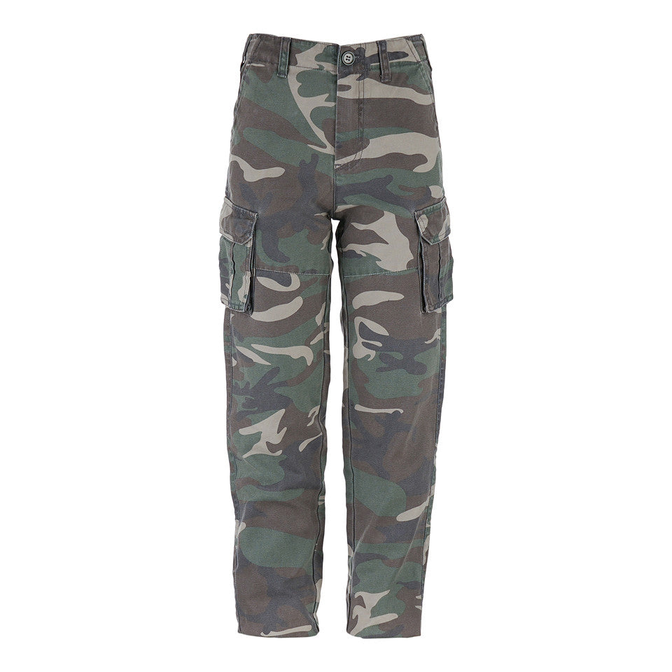 Pantaloni Cargo Copii Stonewashed Woodland - Rezistență la Aventură