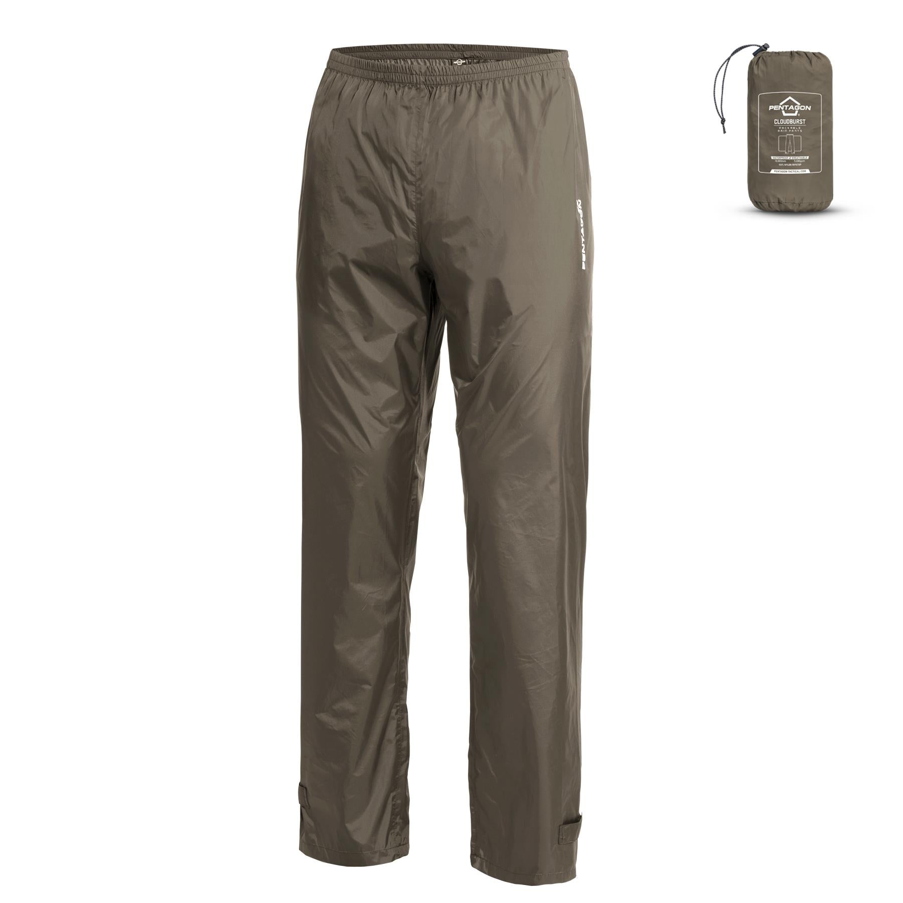 Pantaloni Cloudburst Packable Unisex Rain Pants RAL7013 Pentagon Tactical - Protecție Esențială în Condiții Extreme