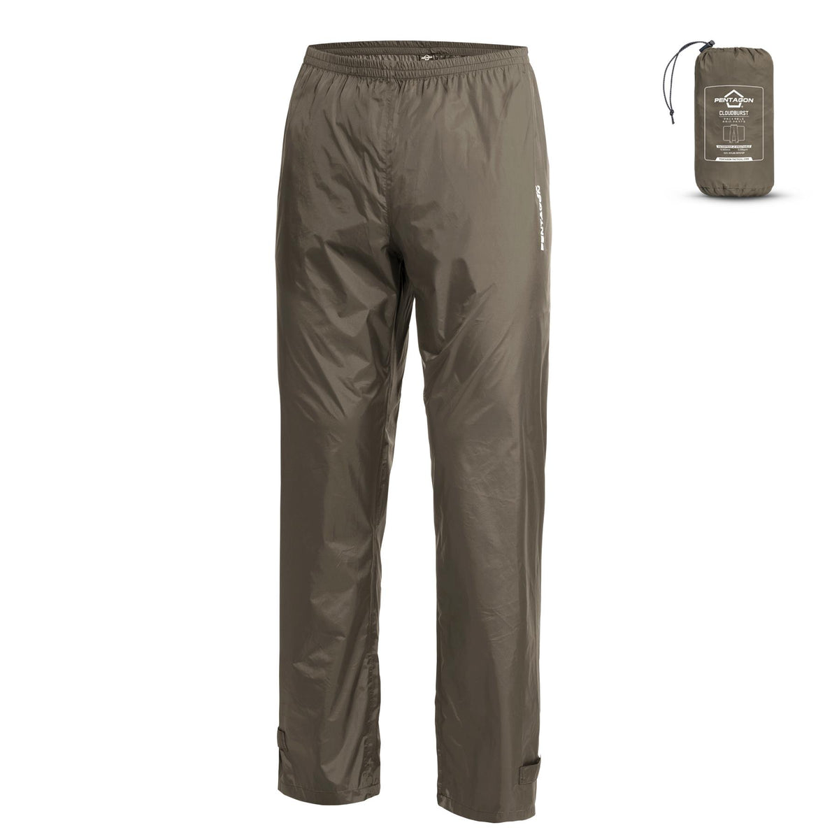 Pantaloni Cloudburst Packable Unisex Rain Pants RAL7013 Pentagon Tactical - Protecție Esențială în Condiții Extreme