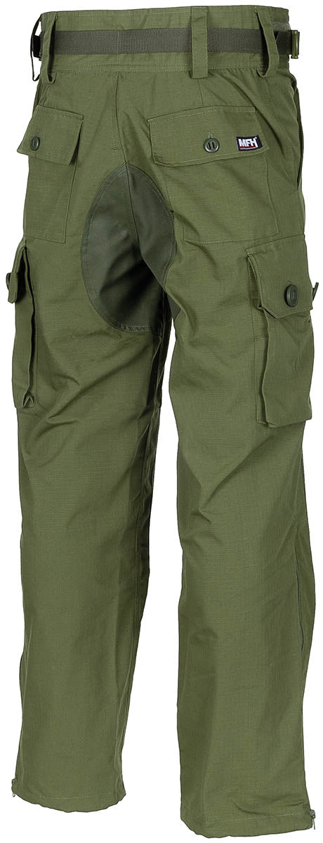 Pantaloni Combat Kommandohose Smock Oliv MFHProfessional - Rip Stop, Protecții Genunchi