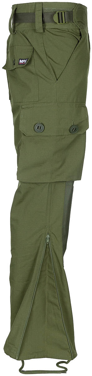 Pantaloni Combat Kommandohose Smock Oliv MFHProfessional - Rip Stop, Protecții Genunchi