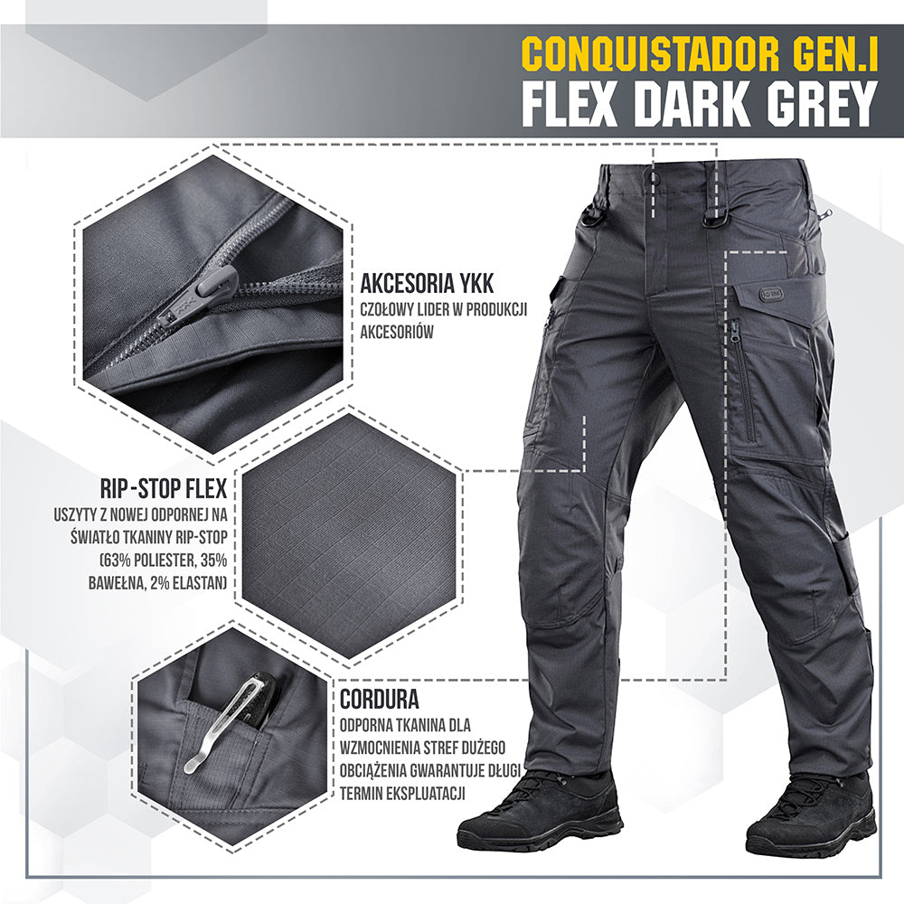 Pantaloni Conquistador Gen.I Flex M-Tac - Gri Închis, Tactici