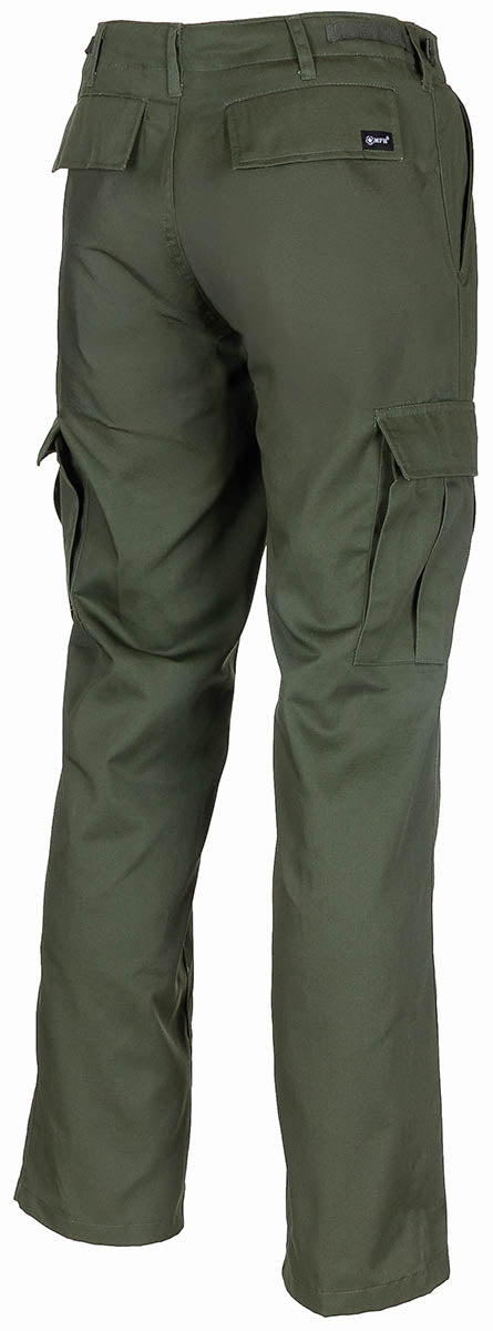 Pantaloni de Camp BDU Oliv MFH - Fermoar Frontal, Talie Ajustabilă