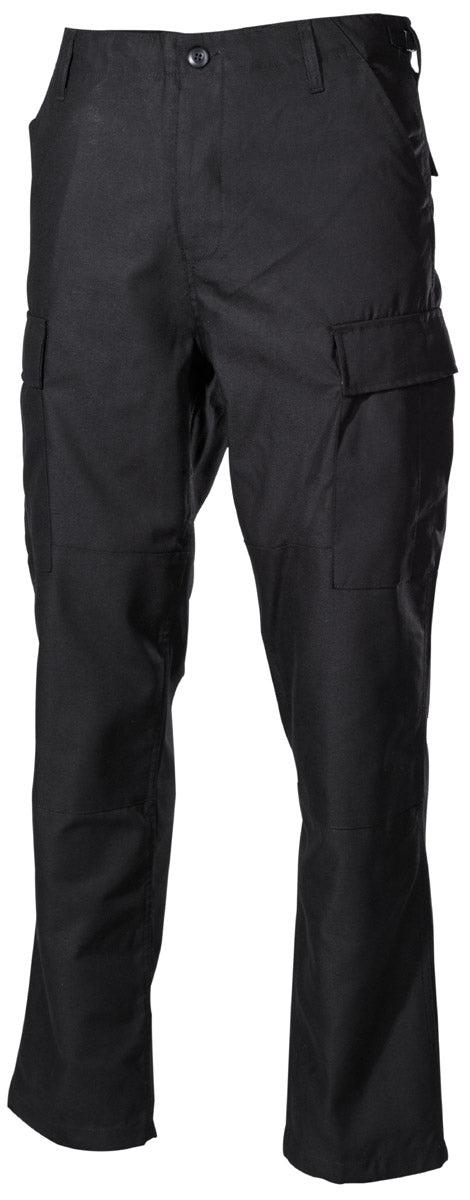 Pantaloni de Câmp BDU US Negri MFH - Întăriri Genunchi, 6 Buzunare