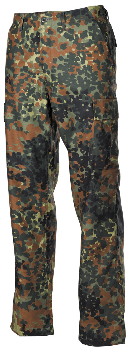 Pantaloni de Câmp US BDU Flecktarn MFH - 6 Buzunare, Talie Ajustabilă