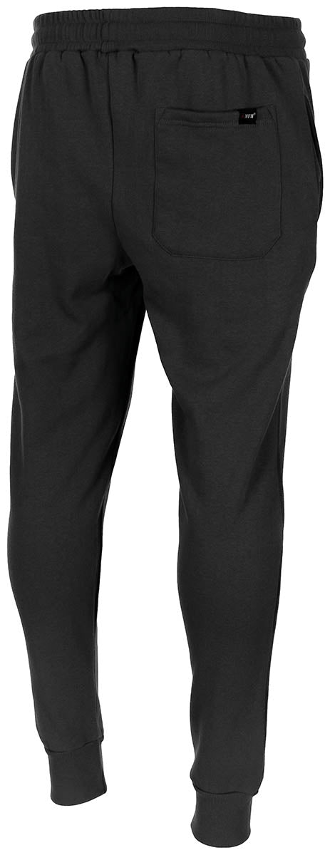 Pantaloni de Trening Jogger Negri MFH - Betelie elastică, Manșete tricotate
