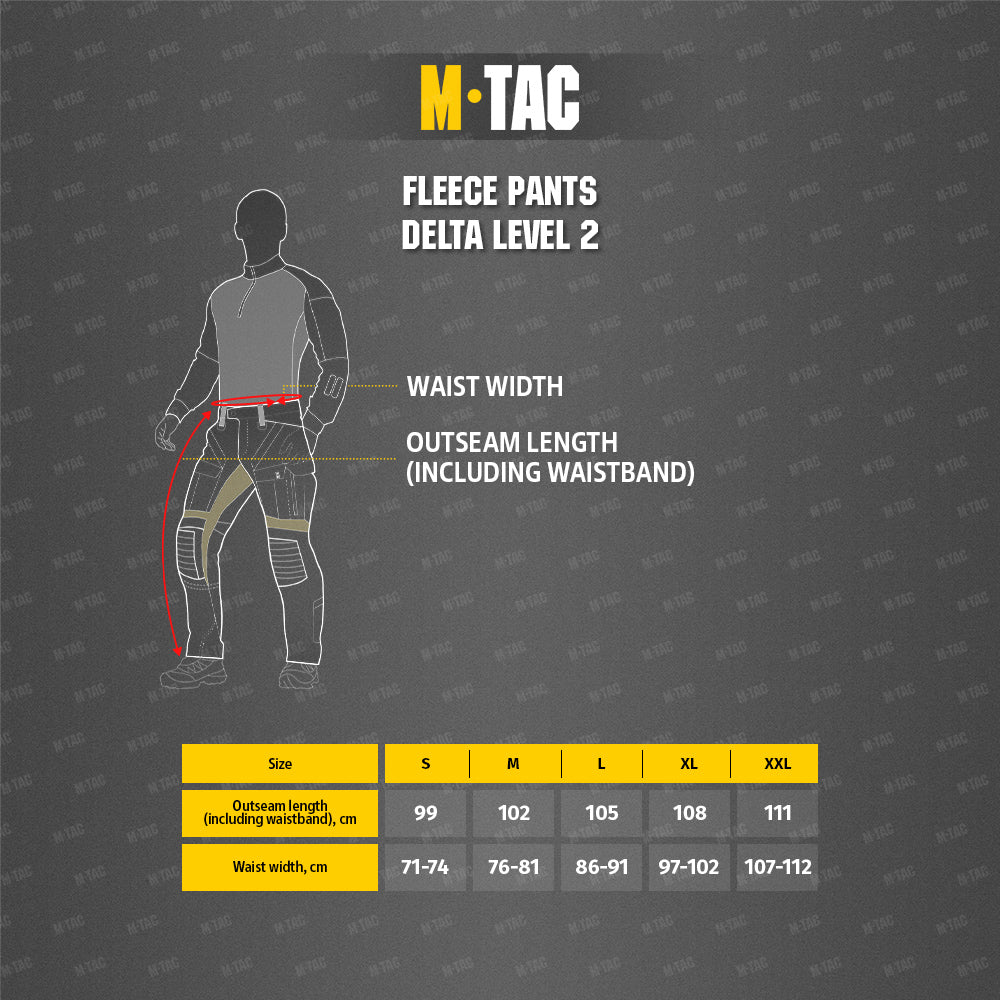 Pantaloni Fleece Delta Level 2 M-Tac - Termici, Culoare Tan