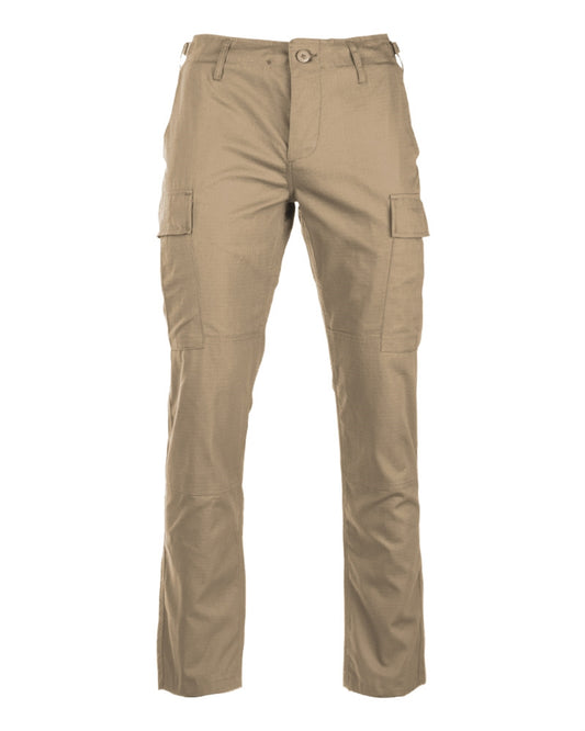 Pantaloni Mil-Tec Teesar BDU Slim Fit – Rip-Stop 100% Bumbac, Kaki