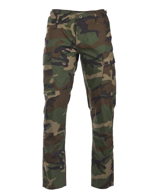 Pantaloni Mil-Tec Teesar BDU Slim Fit – Rip-Stop 100% Bumbac, Woodland