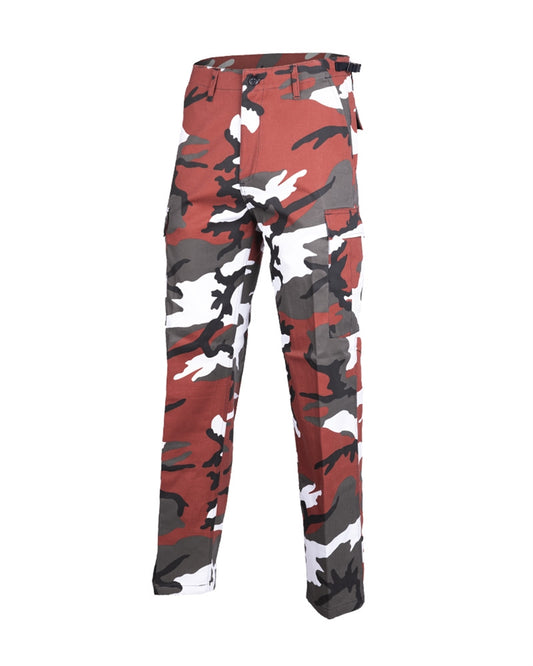 Pantaloni Mil-Tec US Ranger BDU – 80% Poliester, 6 Buzunare, Red Camo