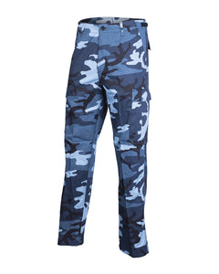 Pantaloni Mil-Tec US Ranger BDU – Fără Întărituri, 6 Buzunare, Albastru Deschis