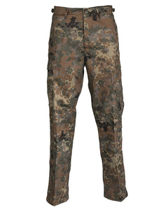 Pantaloni Mil-Tec US Ranger BDU – Fără Întărituri, 6 Buzunare, Flecktarn