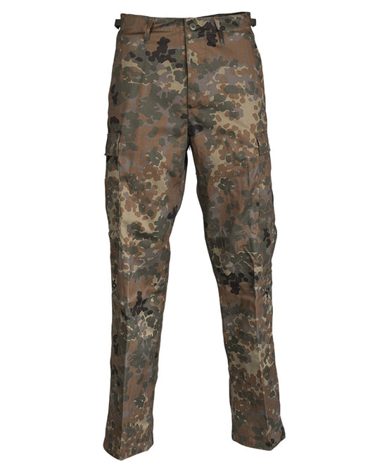 Pantaloni Mil-Tec US Ranger BDU – Fără Întărituri, 6 Buzunare, Flecktarn