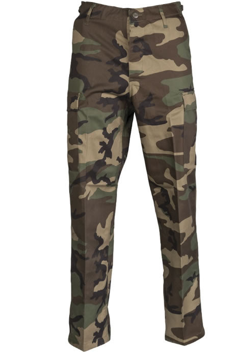 Pantaloni Mil-Tec US Ranger BDU – Fără Întărituri, 6 Buzunare, Woodland