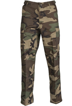 Pantaloni Mil-Tec US Ranger BDU – Fără Întărituri, 6 Buzunare, Woodland