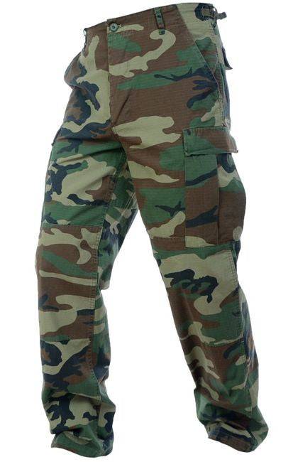 Pantaloni Militari Bdu Ripstop Camuflaj Woodland