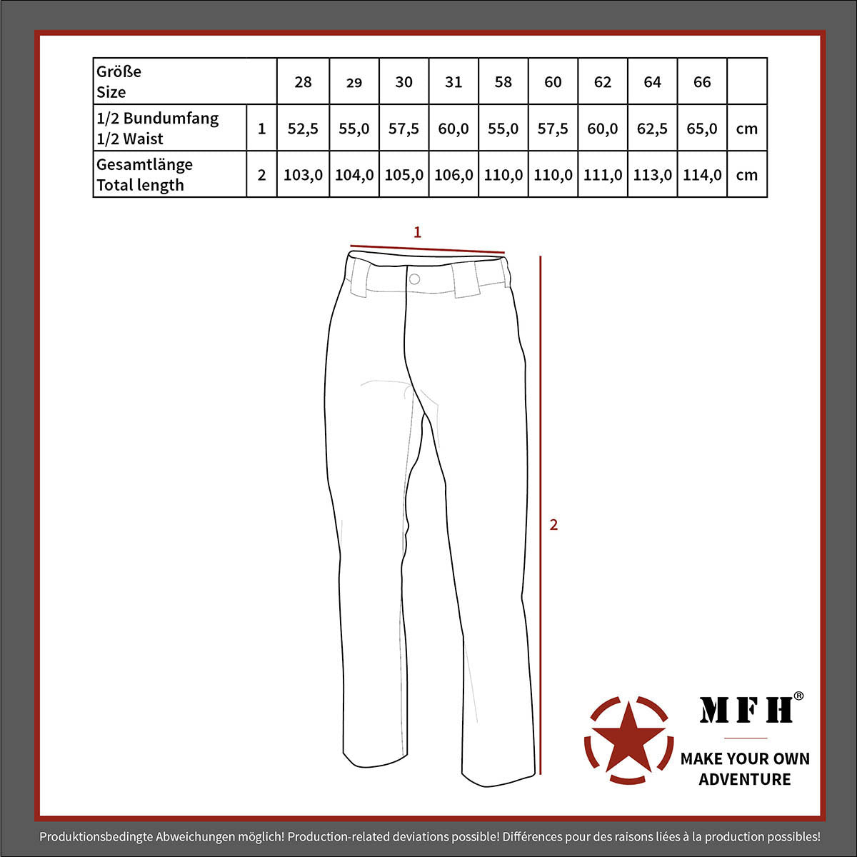 Pantaloni Moleskin Oliv MFH - Standard BW, Închidere Nasturi