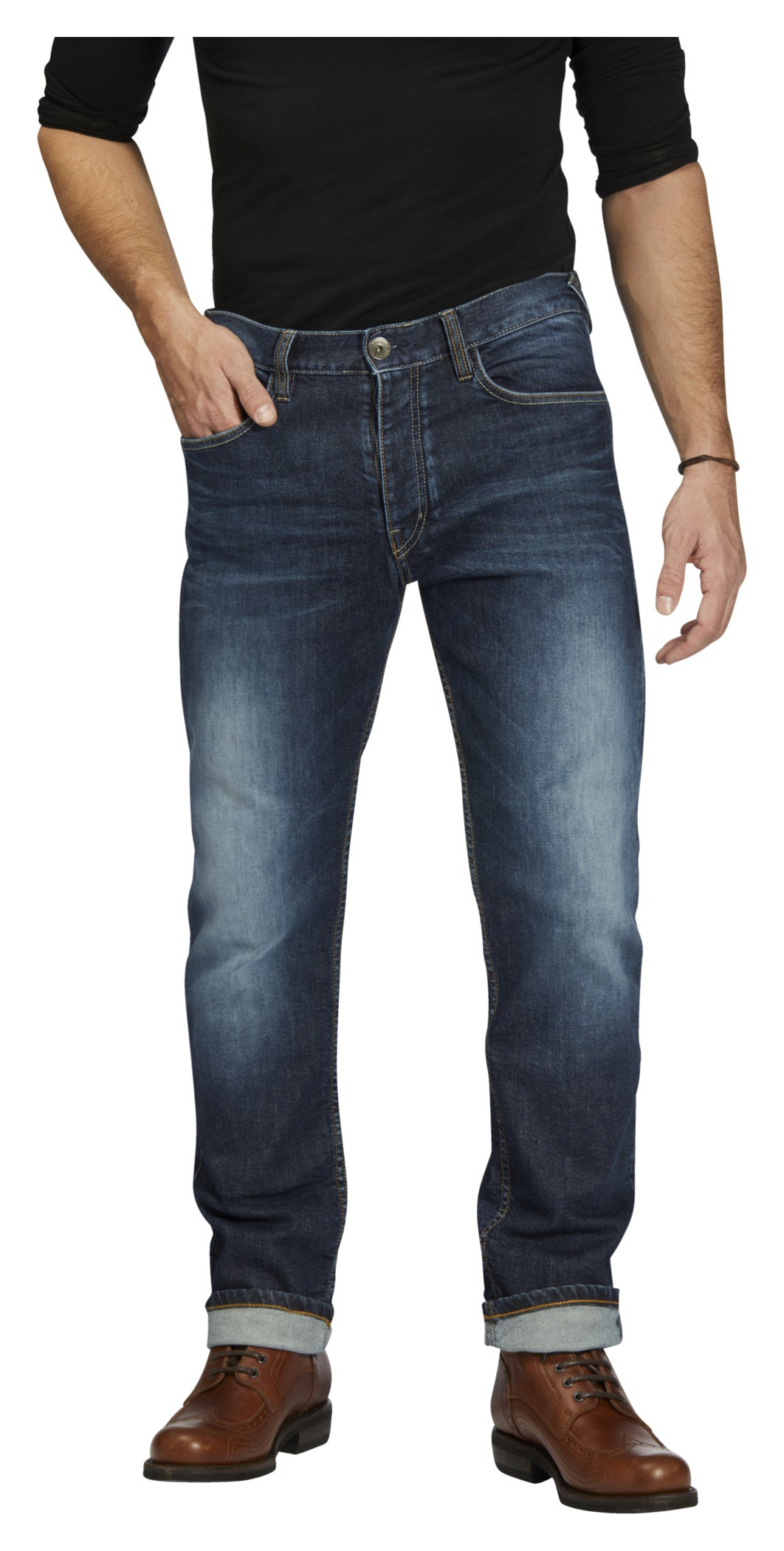 Pantaloni Moto Denim Iron Selvage 2020 Louis - Slim-Fit, Protecții Genunchi