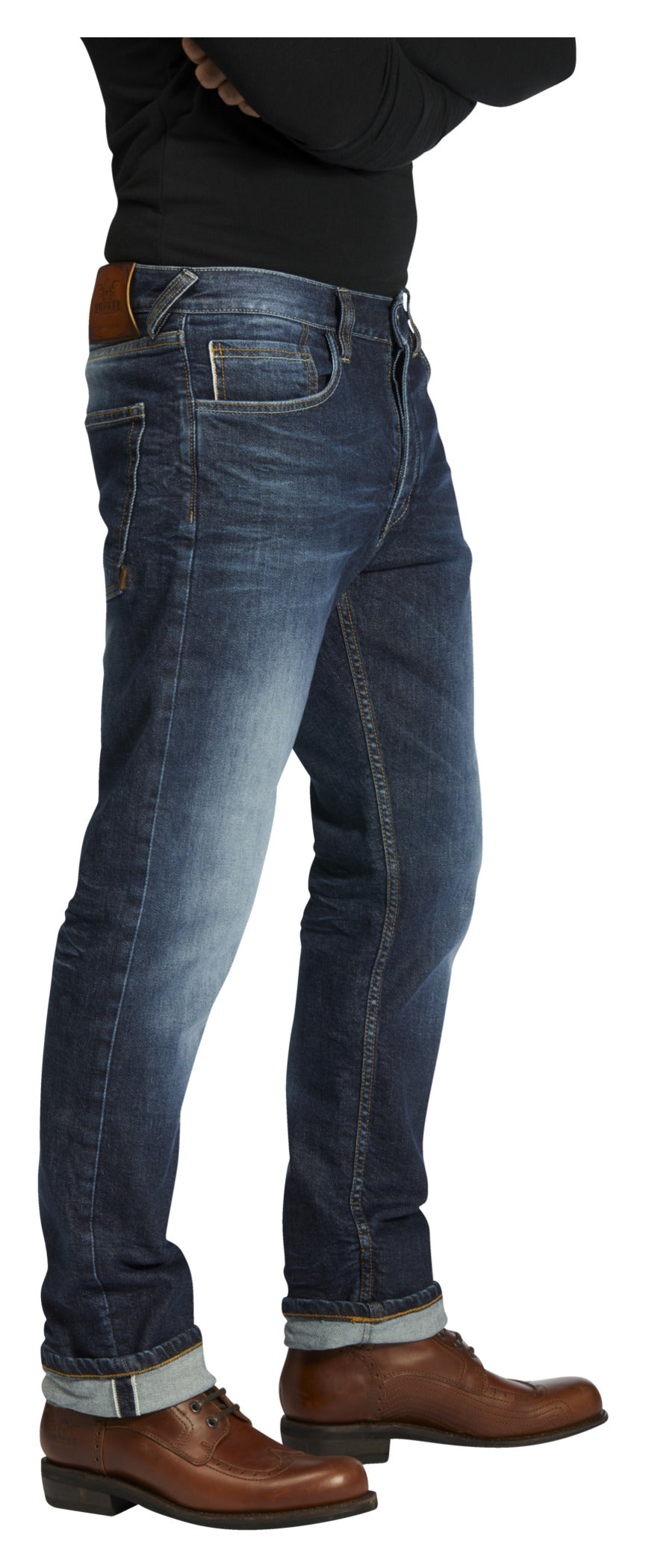Pantaloni Moto Denim Iron Selvage 2020 Louis - Slim-Fit, Protecții Genunchi