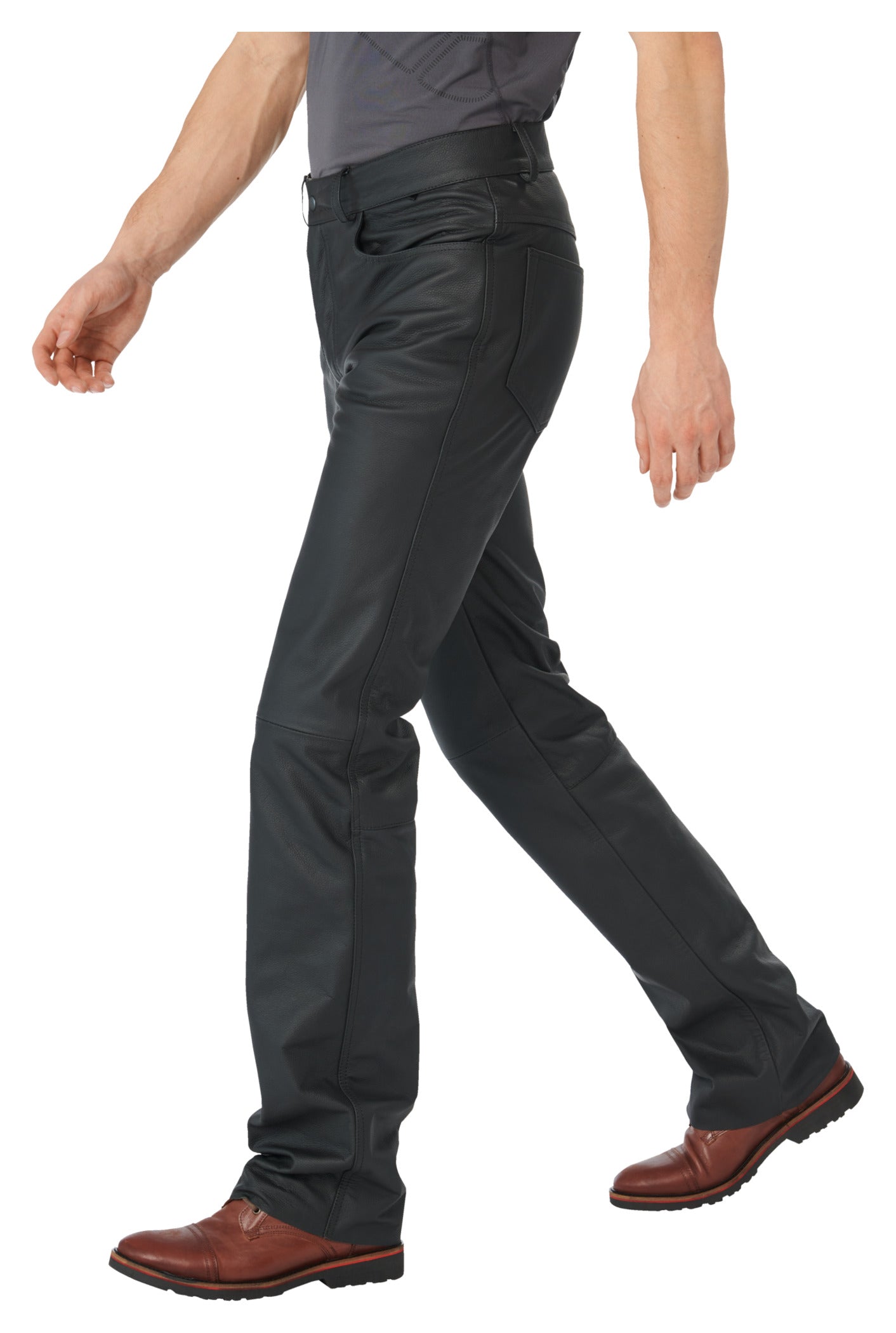 Pantaloni Moto Fashion Men 201 Louis - Piele Bivol, Regular Fit