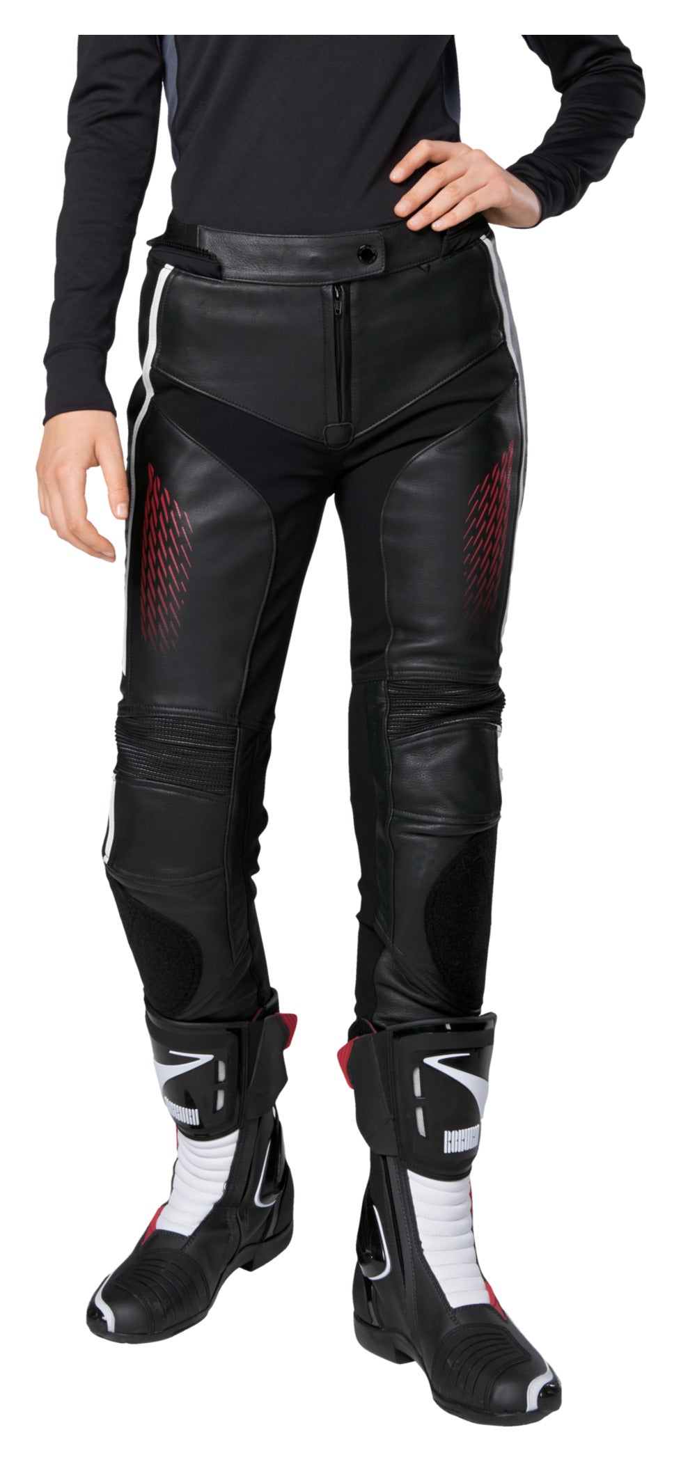 Pantaloni Moto Femei C-20.03 Rekurv - Piele Bivol, Protecții AA