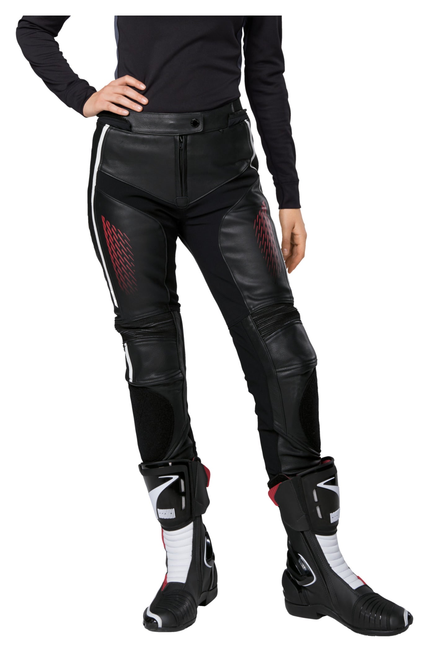 Pantaloni Moto Femei C-20.03 Rekurv - Piele Bivol, Protecții AA