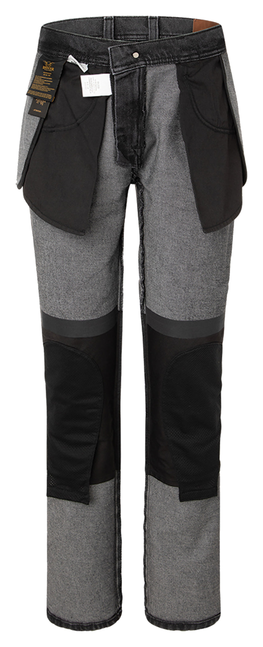 Pantaloni Moto Hunter Grey Rokker - Denim Stretch, Protecții Incluse