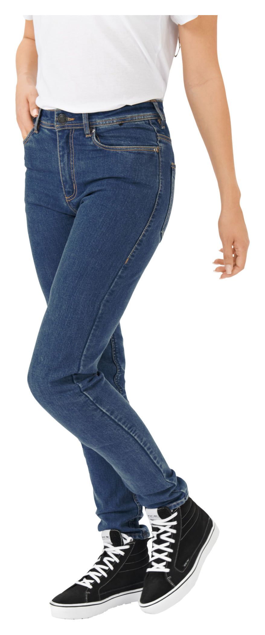Pantaloni Moto Jeans DL-PW-1 High Waist Delev Louis - Protecție Clasa A