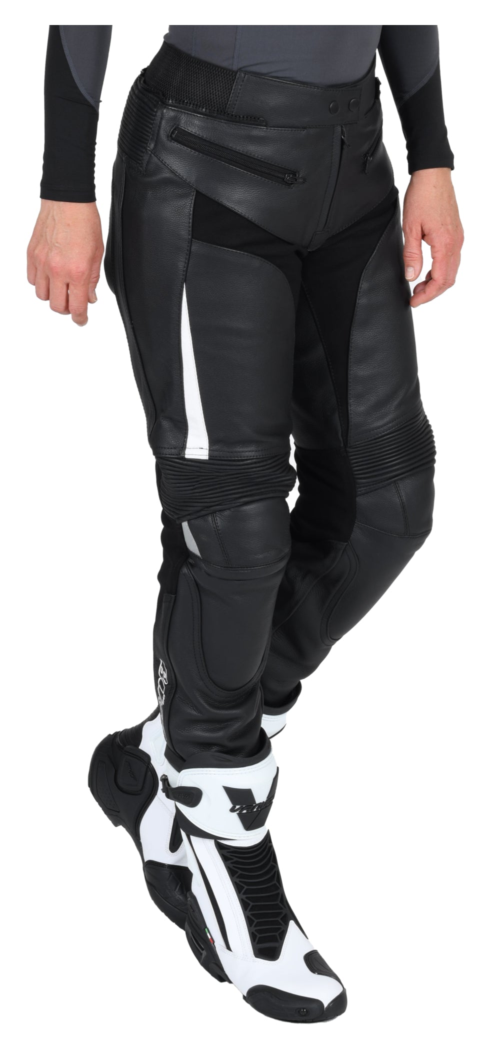 Pantaloni Moto Piele Cento Büse Damă - Protecție SAS-TEC Nivel 2