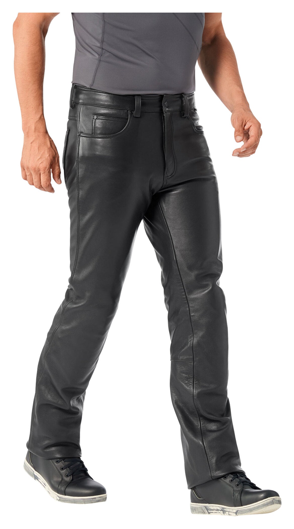Pantaloni Moto Piele Detlev Louis 5-Pocket - Protecție Clasa A