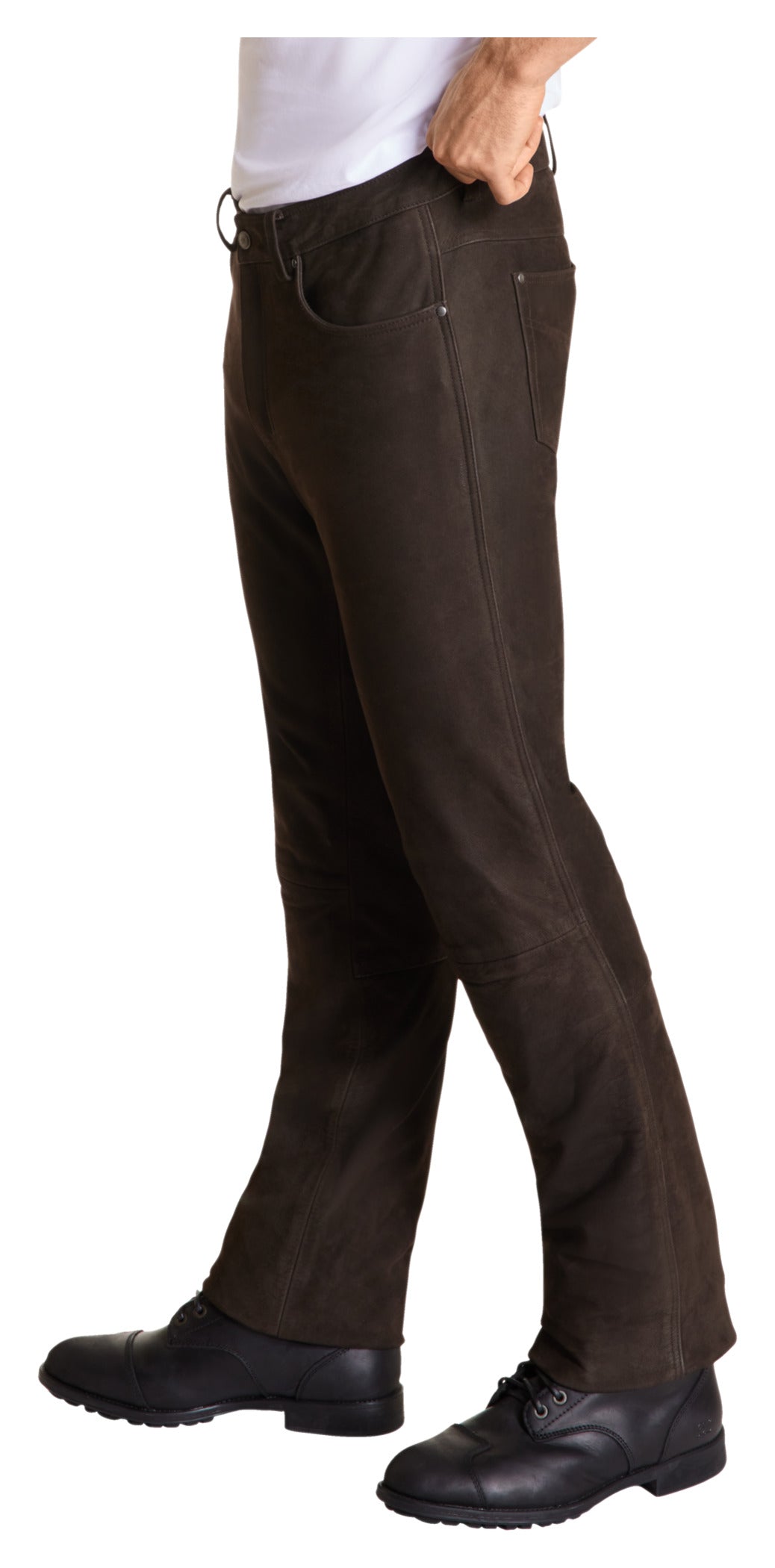 Pantaloni Moto Piele DL-PM-7 Detlev Louis - Buffalo Nubuck, 5-Buzunare