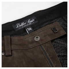 Pantaloni Moto Piele DL-PM-7 Detlev Louis - Buffalo Nubuck, 5-Buzunare