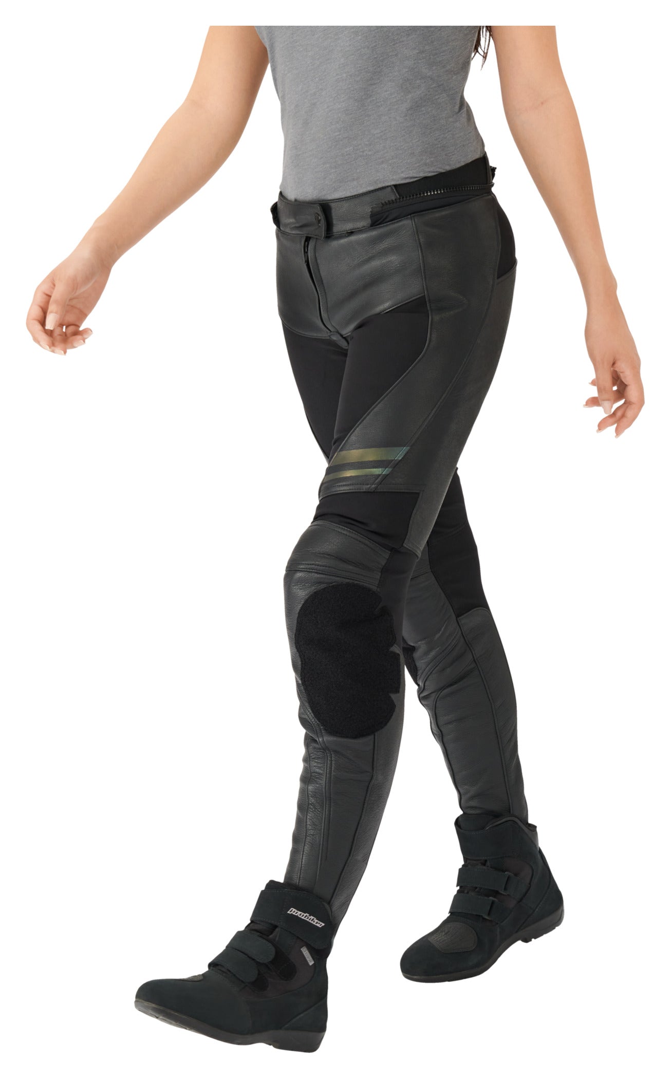 Pantaloni Moto Piele Rekurv C-20.01 Damă - Sportivi și Protejați