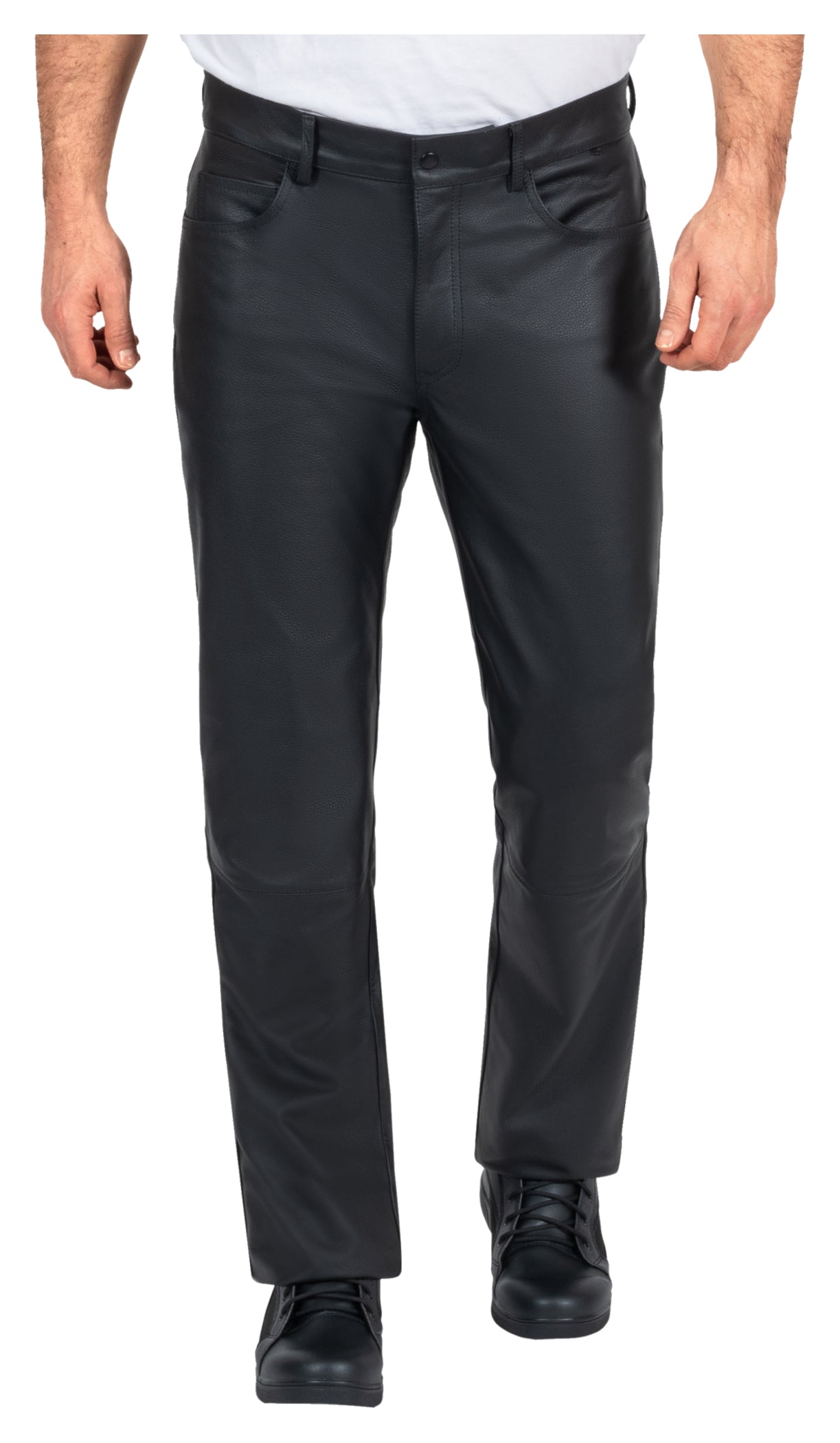 Pantaloni Moto Piele Rider Louis - Protecție Clasa A, Croială Regular
