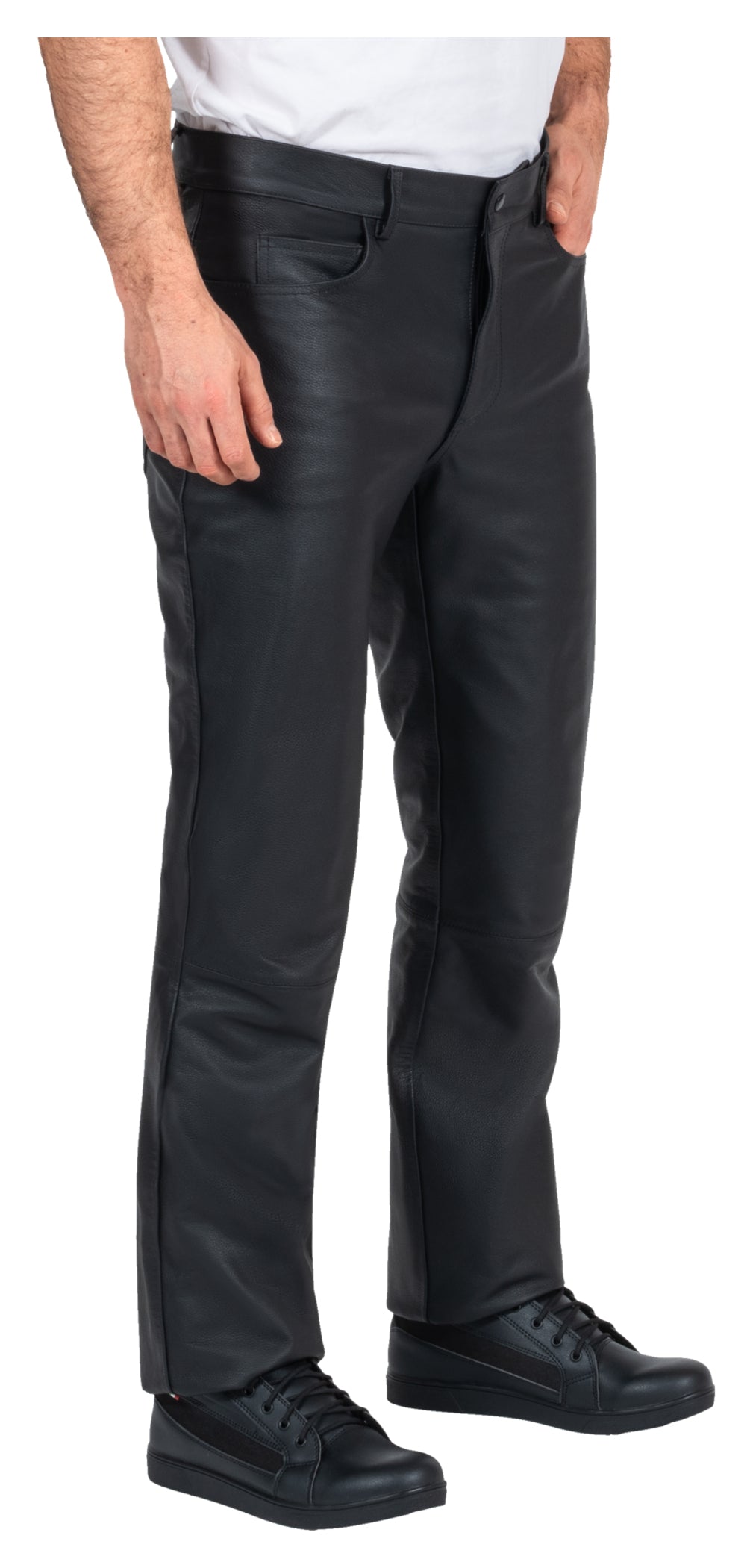 Pantaloni Moto Piele Rider Louis - Protecție Clasa A, Croială Regular