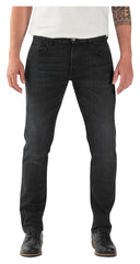 Pantaloni Moto Rokkertech Tapered Slim 2023 - Denim Negru, Protecții D3O