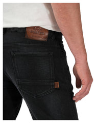 Pantaloni Moto Rokkertech Tapered Slim 2023 - Denim Negru, Protecții D3O