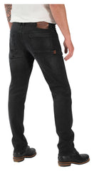 Pantaloni Moto Rokkertech Tapered Slim 2023 - Denim Negru, Protecții D3O