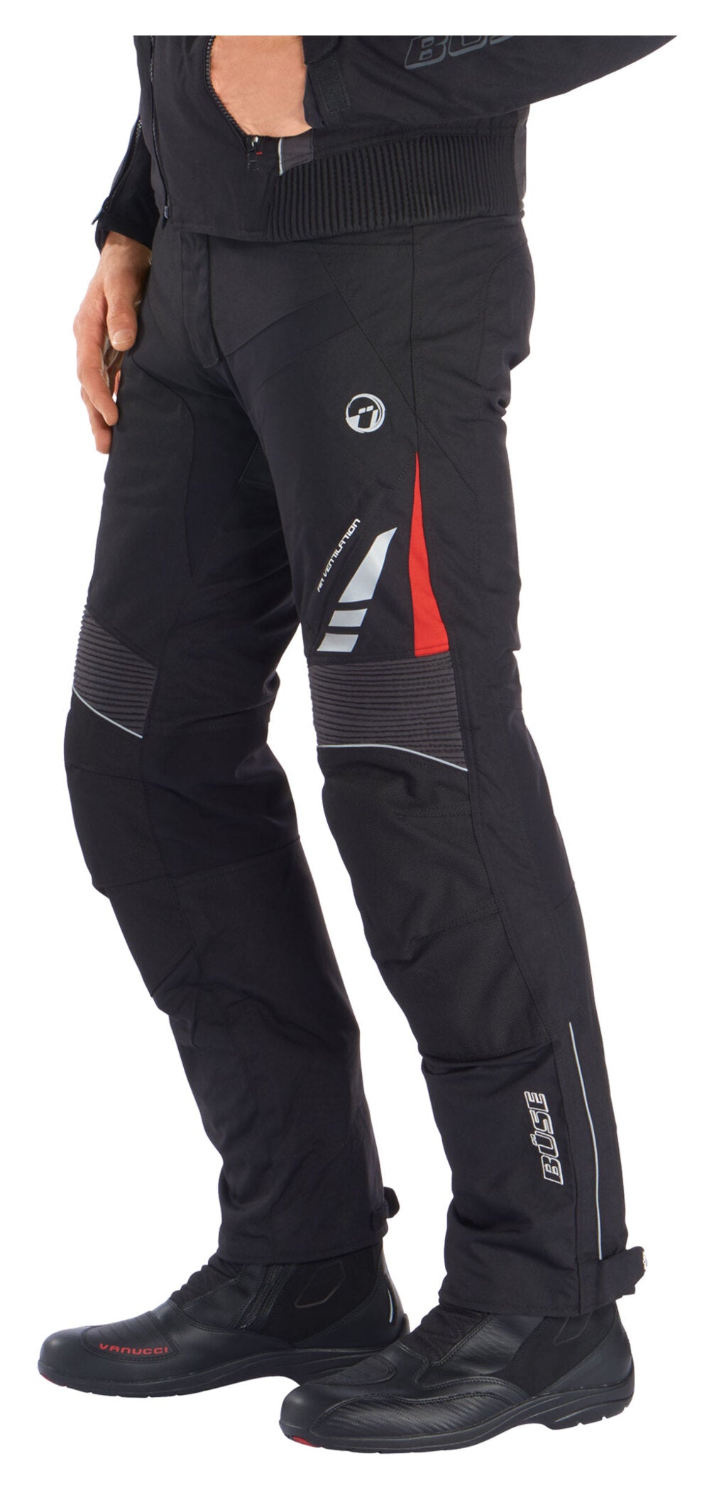 Pantaloni Moto Textil B-Racing Pro Büse - All-Weather, Protecții