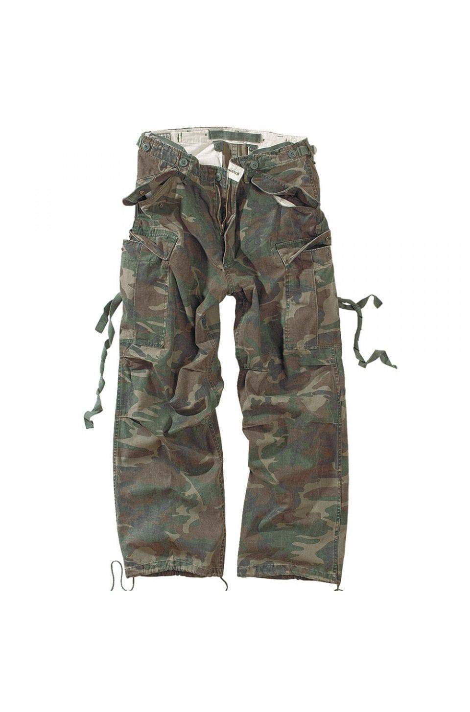 Pantaloni Raw Vintage Fatigues Camuflaj Woodland