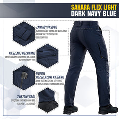 Pantaloni Sahara Flex Lite M-Tac - Dark Navy Blue Ușori & Tactici