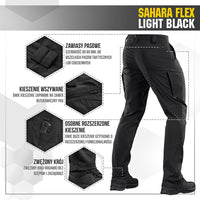 Pantaloni Sahara Flex Lite M-Tac - Negru, Ușori și Tactici