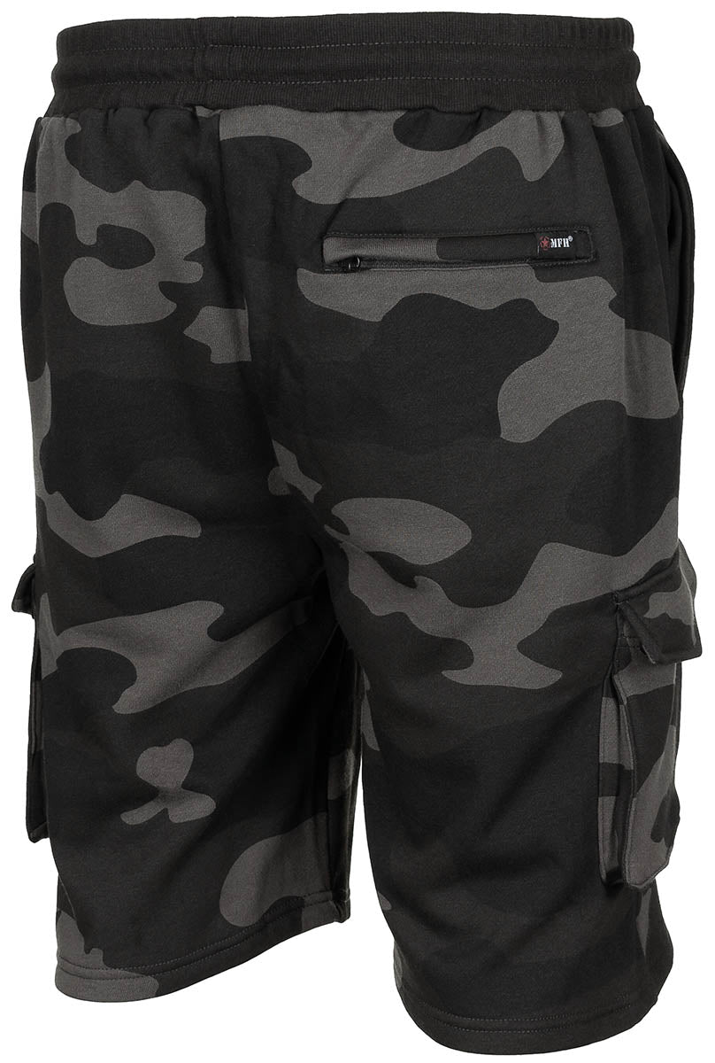 Pantaloni Scurți Bermuda "Jogger" Dark Camo MFH - Talie Elastică, Buzunare Cargo