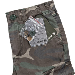 Pantaloni Scurți Cargo Copii Cargo Stonewashed Woodland - Durabilitate și Stil