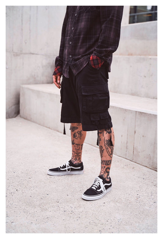 Pantaloni scurți Cargo Savage Vintage - Bumbac, Stil Distrus