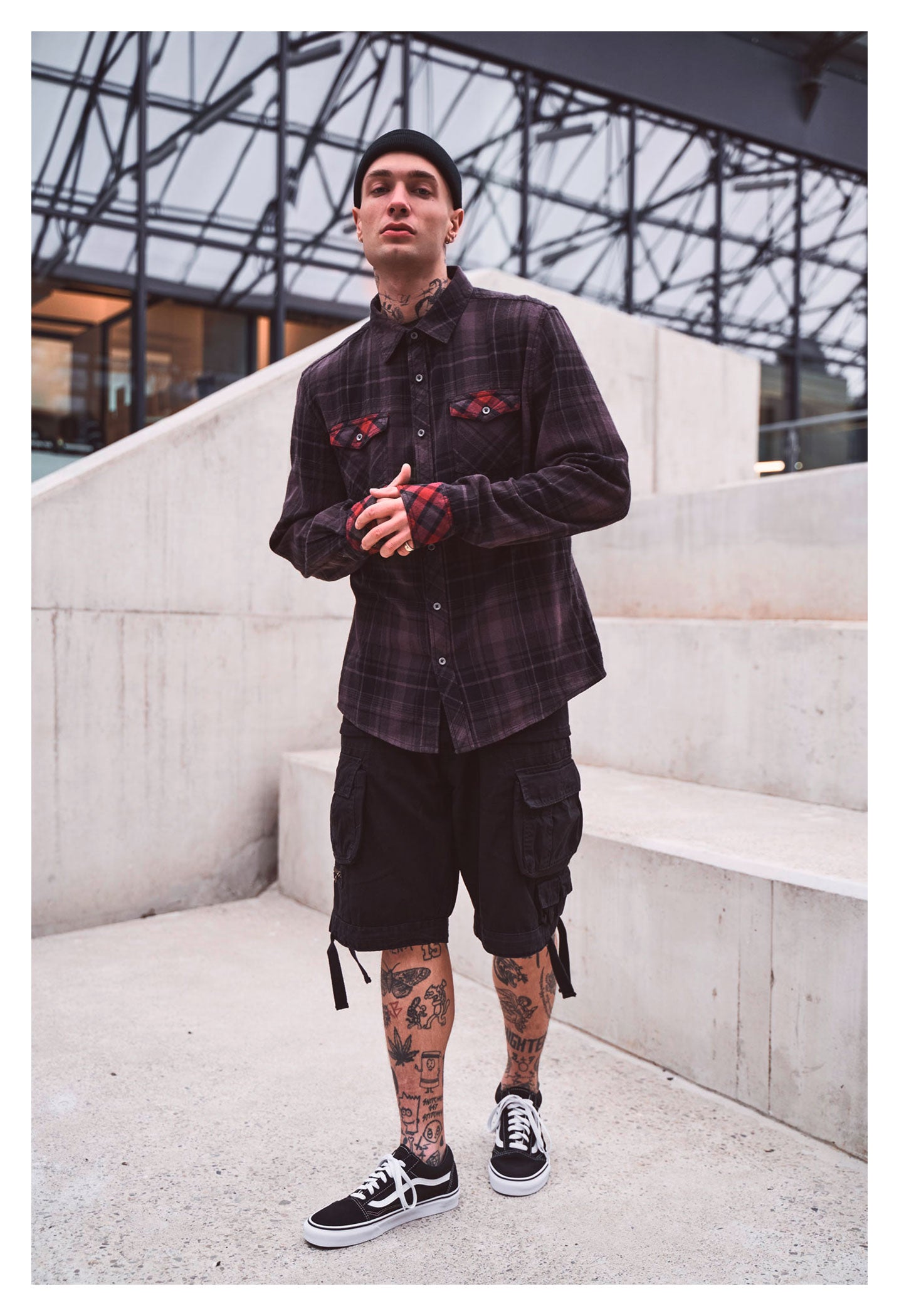 Pantaloni scurți Cargo Savage Vintage - Bumbac, Stil Distrus