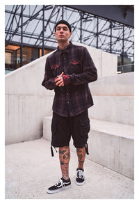 Pantaloni scurți Cargo Savage Vintage - Bumbac, Stil Distrus