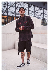 Pantaloni scurți Cargo Savage Vintage - Bumbac, Stil Distrus