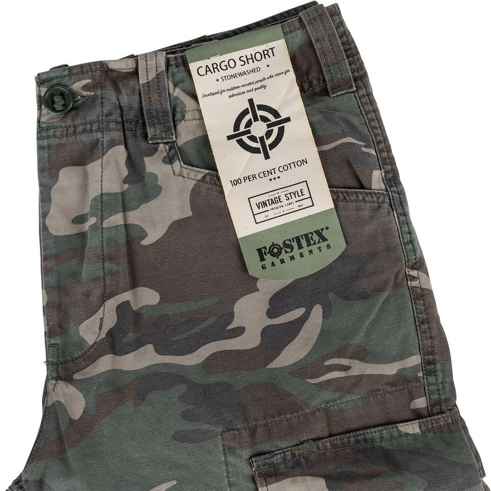 Pantaloni scurți Cargo Stonewashed Woodland Fostex - Durabilitate și Stil Autentic
