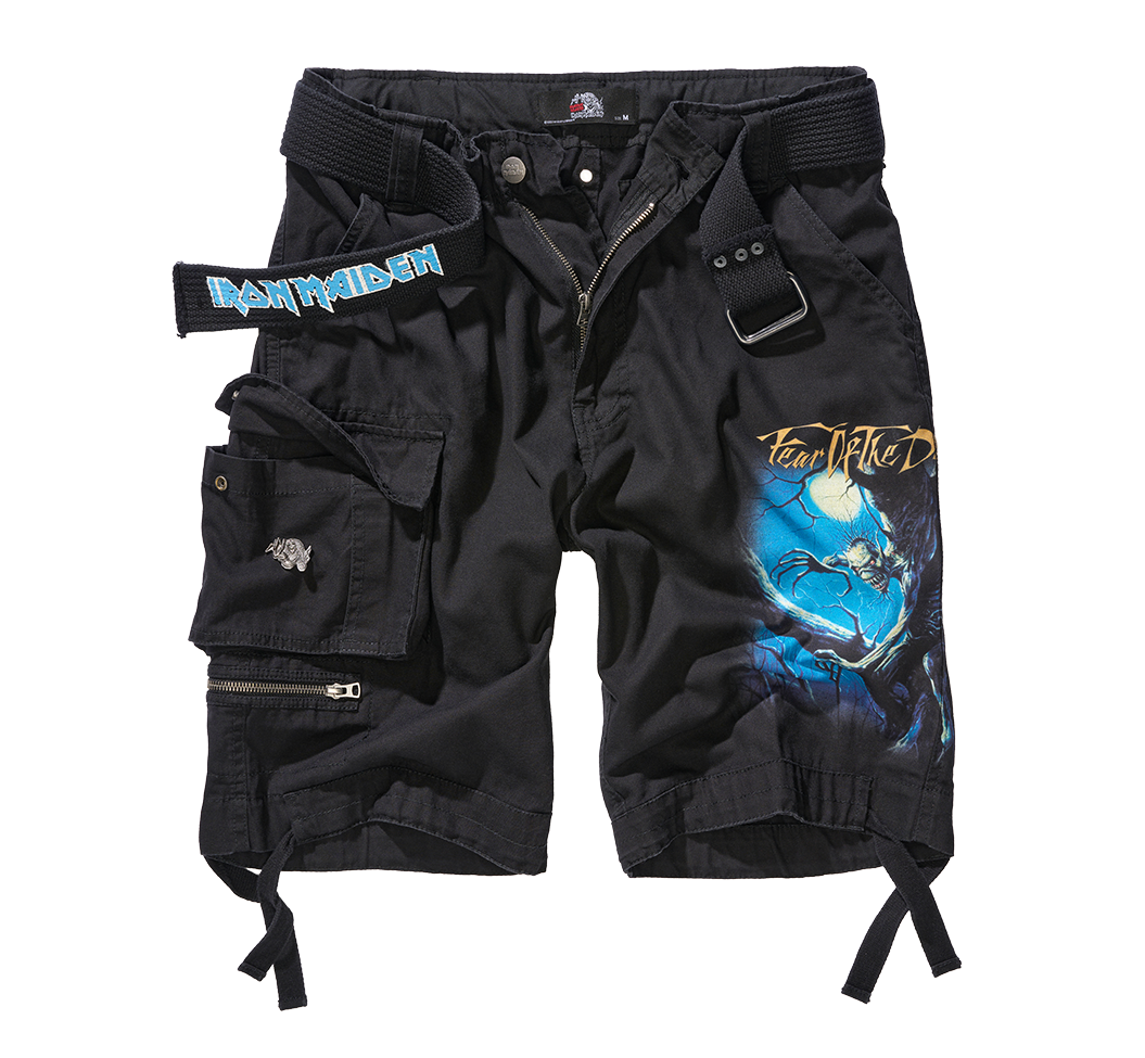Pantaloni Scurti Iron Maiden Savage Fear of the Dark Negru Brandit - Stil Rebel Autentic
